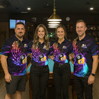 Blue And Purple Custom Yin-Yang 8 Ball 9 Ball Billiard Shirts Custom Pool Team Jersey