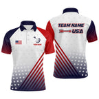 Personalized Patriotic US Flag Archery Polo & Quarter-Zip Shirts Custom Team Archery Jerseys