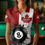 Personalized Grunge Canada Flag Billiard Shirt Custom Funny 8 Ball Pool Team Jersey