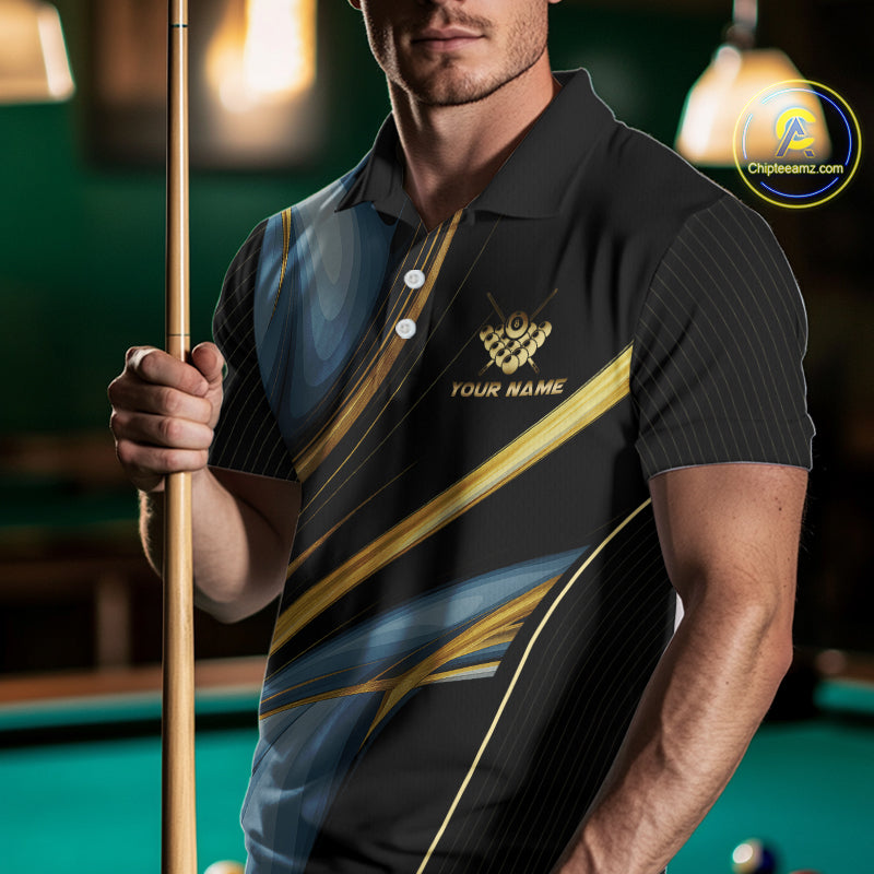 Personalized 8 Ball Crown 3D Billiard Shirt Custom Pool Team Jersey Polo & Quarter Zip