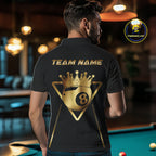 Personalized 8 Ball Crown 3D Billiard Shirt Custom Pool Team Jersey Polo & Quarter Zip