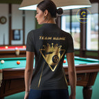 Personalized 8 Ball Crown 3D Billiard Shirt Custom Pool Team Jersey Polo & Quarter Zip