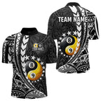 Custom White Black Tribal Yin-Yang 8 & 9 Ball Billiard Shirt, Funny Pool Team Jersey