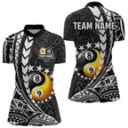 Custom White Black Tribal Yin-Yang 8 & 9 Ball Billiard Shirt, Funny Pool Team Jersey