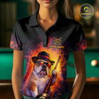 Personalized Vintage Funny Bulldog 8 Ball Billiard Shirt, Pool Team Jersey Polo & 1/4 Zip