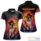 Personalized Vintage Funny Bulldog 8 Ball Billiard Shirt, Pool Team Jersey Polo & 1/4 Zip