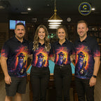 Personalized Vintage Funny Cat 8 Ball Billiard Shirt, Pool Team Jersey Polo & 1/4 Zip