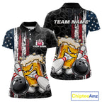 Vintage American Flag Funny Beer Bowling Shirts Custom Patriotic Bowling Team Jersey