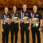 Vintage American Flag Funny Beer Bowling Shirts Custom Patriotic Bowling Team Jersey