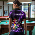 Purple 9 Ball Thunder Lightning Billiard Shirts Custom Pool Team Jersey Polo & 1/4 Zip