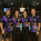 Purple 9 Ball Thunder Lightning Billiard Shirts Custom Pool Team Jersey Polo & 1/4 Zip