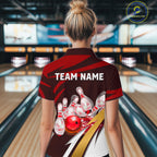 Personalized Red Strike Ball Bowling Shirt Custom Team Bowling Jersey Polo & 1/4 Zip