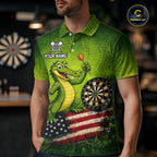 Green Funny Alligator US Flag Darts Shirt Custom Darts Team Jersey Personalized Darts Gift
