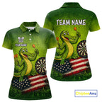 Green Funny Alligator US Flag Darts Shirt Custom Darts Team Jersey Personalized Darts Gift