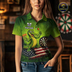 Green Funny Alligator US Flag Darts Shirt Custom Darts Team Jersey Personalized Darts Gift