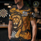 Personalized Retro Grunge Lion Darts Shirts Custom Darts Team Jersey Polo, 1/4 Zip