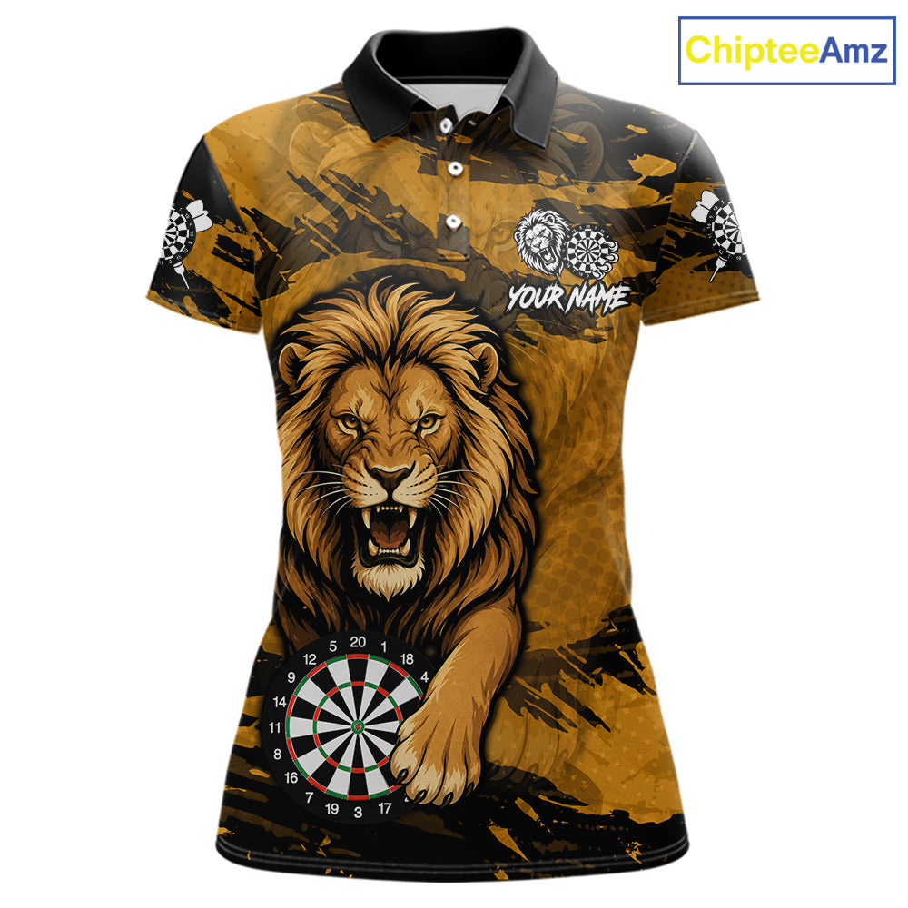 Personalized Retro Grunge Lion Darts Shirts Custom Darts Team Jersey Polo, 1/4 Zip