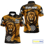Personalized Retro Grunge Lion Darts Shirts Custom Darts Team Jersey Polo, 1/4 Zip
