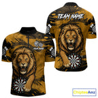 Personalized Retro Grunge Lion Darts Shirts Custom Darts Team Jersey Polo, 1/4 Zip