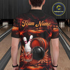 Personalized Red Vintage Bourbon Bowling Shirt, Funny Bowling Jersey Team Polo & 1/4 Zip