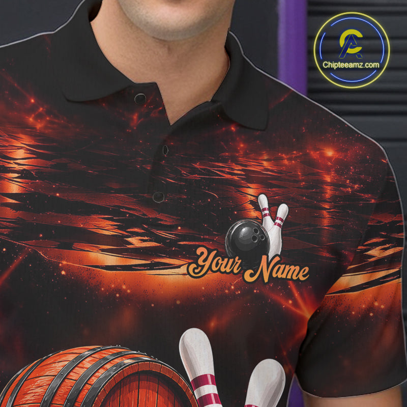 Personalized Red Vintage Bourbon Bowling Shirt, Funny Bowling Jersey Team Polo & 1/4 Zip