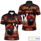 Personalized Red Vintage Bourbon Bowling Shirt, Funny Bowling Jersey Team Polo & 1/4 Zip