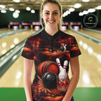 Personalized Red Vintage Bourbon Bowling Shirt, Funny Bowling Jersey Team Polo & 1/4 Zip