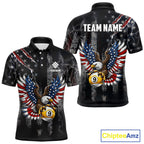 Vintage American Flag Eagle Patriotic Billiard Shirt Custom 9 Ball Pool Team Jersey