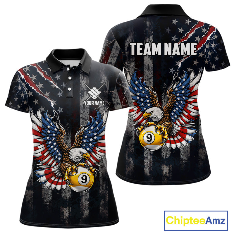 Vintage American Flag Eagle Patriotic Billiard Shirt Custom 9 Ball Pool Team Jersey