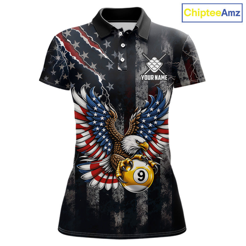 Vintage American Flag Eagle Patriotic Billiard Shirt Custom 9 Ball Pool Team Jersey