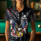 Vintage American Flag Eagle Patriotic Billiard Shirt Custom 9 Ball Pool Team Jersey