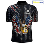 Vintage American Flag Eagle Patriotic Billiard Shirt Custom 9 Ball Pool Team Jersey