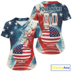 Custom Grunge Patriotic Baseball Jersey US Flag 3D Baseball Ball Team Shirt