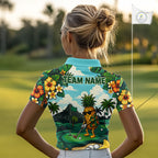 Funny Pineapple Golfer Monstera Tropical Polo Shirts Custom Golf Team Outfits Golf Gifts