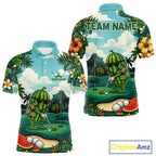 Funny Watermelon Golfer Monstera Tropical Polo Shirts Custom Golf Team Outfits Golf Gifts