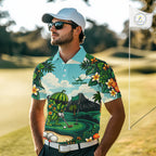 Funny Watermelon Golfer Monstera Tropical Polo Shirts Custom Golf Team Outfits Golf Gifts