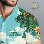 Funny Watermelon Golfer Monstera Tropical Polo Shirts Custom Golf Team Outfits Golf Gifts