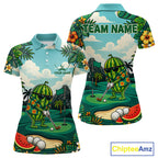 Funny Watermelon Golfer Monstera Tropical Polo Shirts Custom Golf Team Outfits Golf Gifts