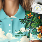 Funny Watermelon Golfer Monstera Tropical Polo Shirts Custom Golf Team Outfits Golf Gifts