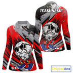 Funny Golfer Golf Polo Shirts Custom Red And Grey Grunge Golf Team Outfits Golf Gifts