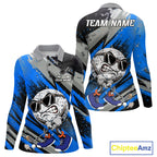 Funny Golfer Golf Polo Shirts Custom Blue And Grey Grunge Golf Team Outfits Golf Gifts