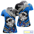 Funny Golfer Golf Polo Shirts Custom Blue And Grey Grunge Golf Team Outfits Golf Gifts