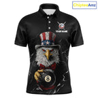 Red Dripping Patriotic Funny Eagle 8 Ball Billiard Pool Shirt Personalized Billiard Team Jerseys