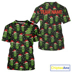 Custom Santa Hat Pickle Christmas Pickleball T-Shirt Xmas Funny Pickleball Jerseys