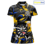 Yellow And Blue Paint Dartboard Funny Beer Darts Team Shirt Custom Darts Polo 1/4-Zip Jersey