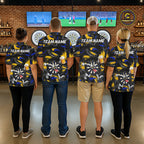 Yellow And Blue Paint Dartboard Funny Beer Darts Team Shirt Custom Darts Polo 1/4-Zip Jersey