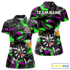 Purple And Green Paint Dartboard Funny Beer Darts Team Shirt Custom Darts Polo 1/4-Zip Jersey