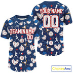Custom Colorful Funny Baseball Ball Shirt Blue Baseball Jerseys Gifts