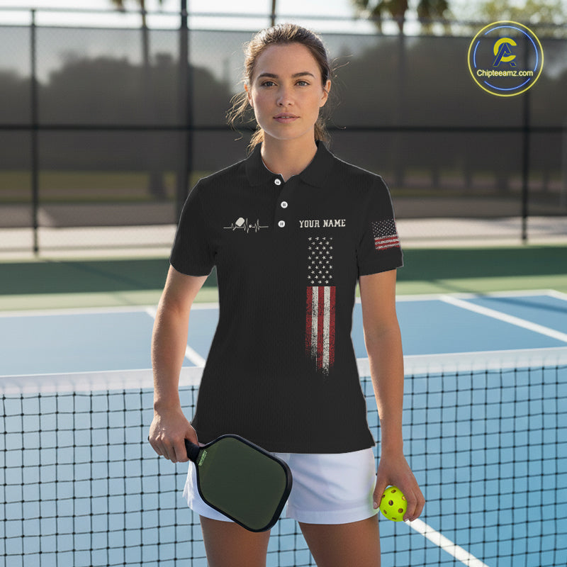 Custom Red Grunge Skull Pickleball Ball League Jerseys US Flag Pickleball Shirts
