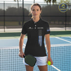 Custom Blue Grunge Skull Pickleball Ball League Jerseys US Flag Pickleball Shirts